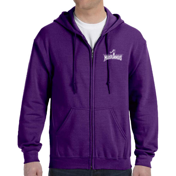 Mustangs Adult Zip-Up Unisex Hoodie (Purple) Thumbnail